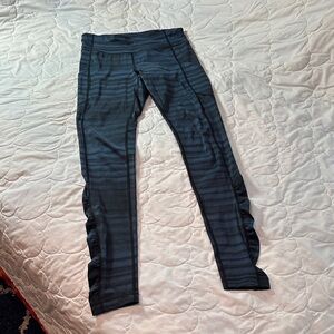 Lululemon Black and Blue Striped Leggings